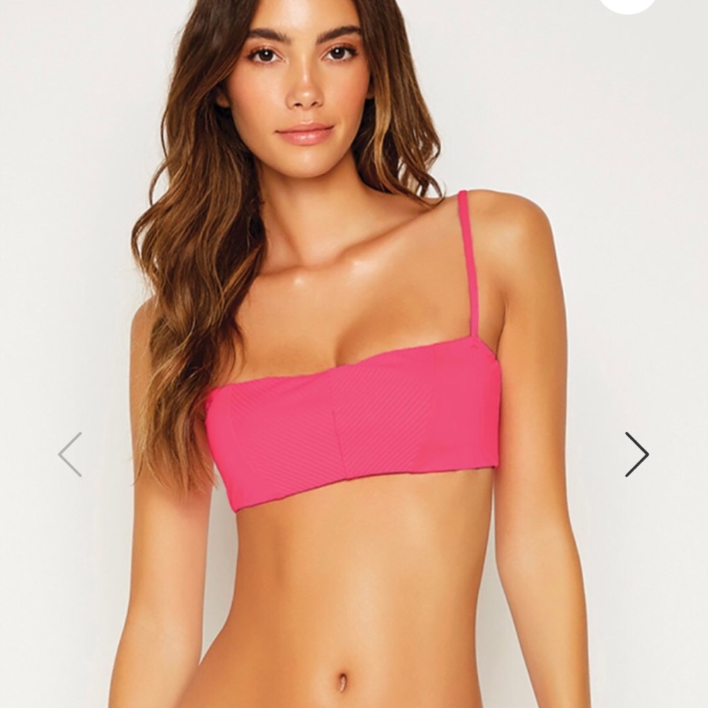 Beach Bunny Hot pink bandeau bathing suit top
